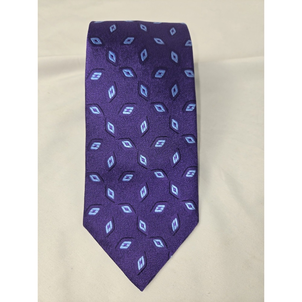 David Donahue Men's Textured Silk Tie Purple, Blue Handmade in The USA